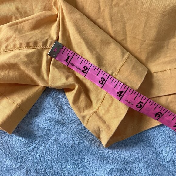 Gap Pleated Khaki Shorts Womens 16 Yellow Cotton Preppy - Picture 9 of 12